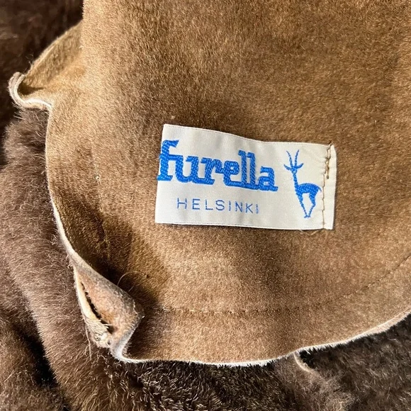 Vintage Furella Helsinki Fur Heavy Winter Coat Suede Leather - Picture 6 of 10